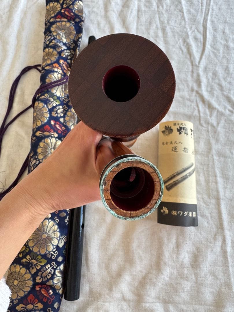 ひゅうが　ワダ楽器 尺八 合竹高級管蝴蝶 竹製 ケース付き