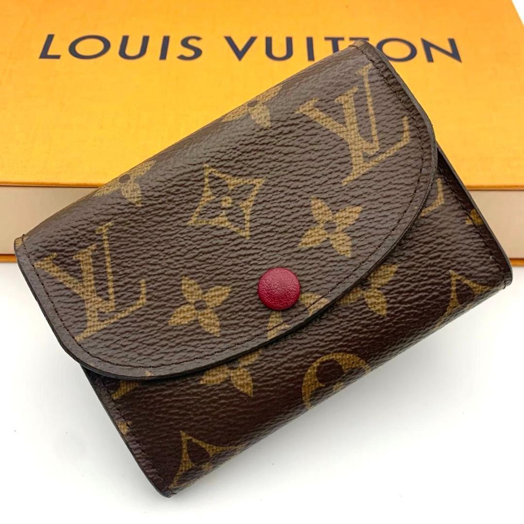 美品 ルイヴィトン ポルトモネ ロザリ フューシャ 財布 コンパクト モノグラム