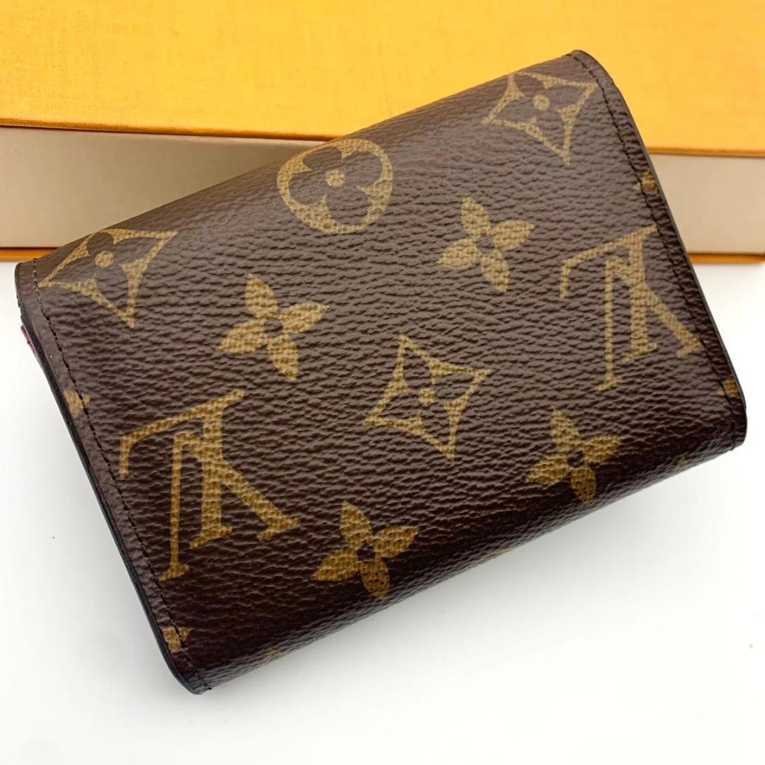 美品 ルイヴィトン ポルトモネ ロザリ フューシャ 財布 コンパクト モノグラム