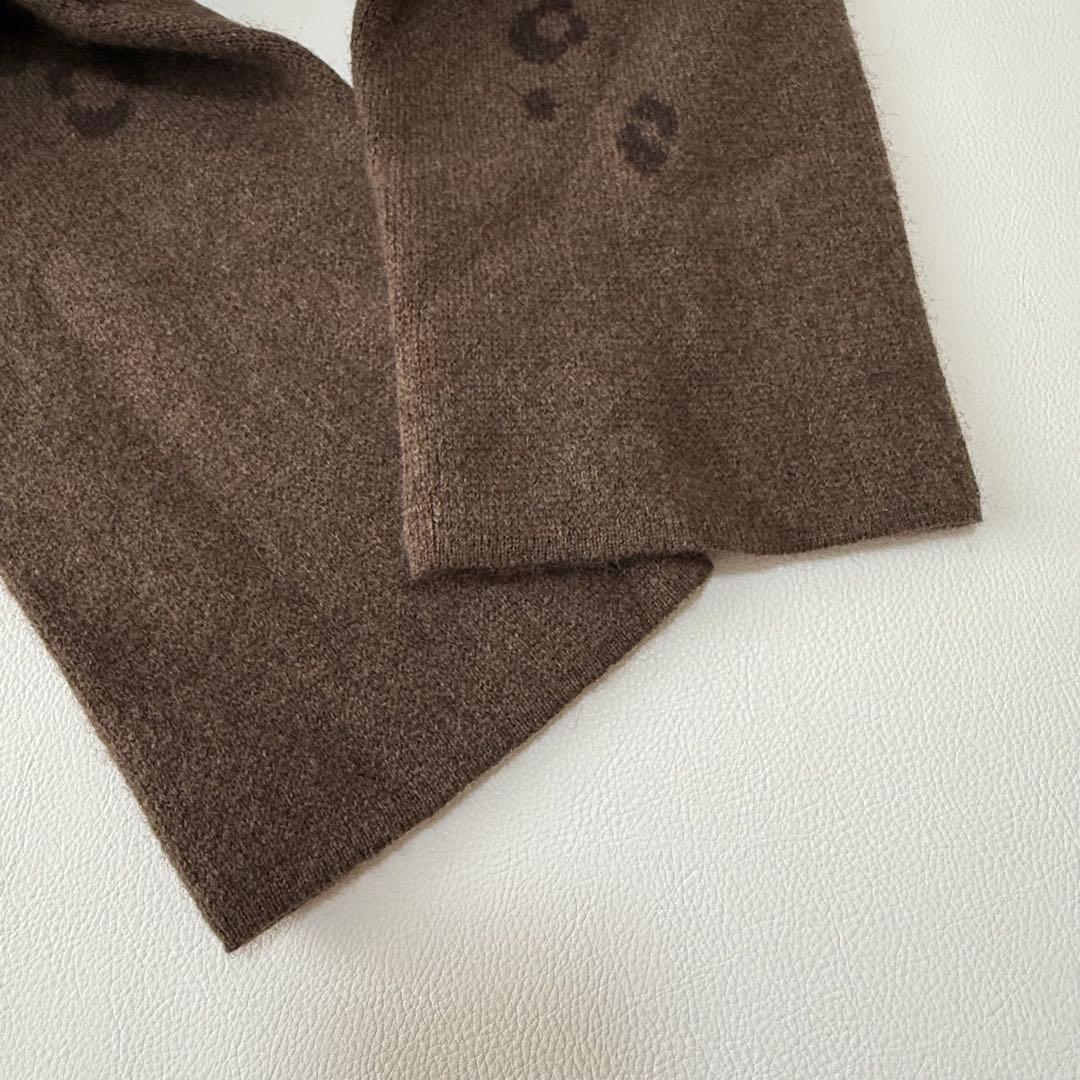 ダーマコレクション　ヤク100% フード付き ポンチョ風ニットコート レオパード