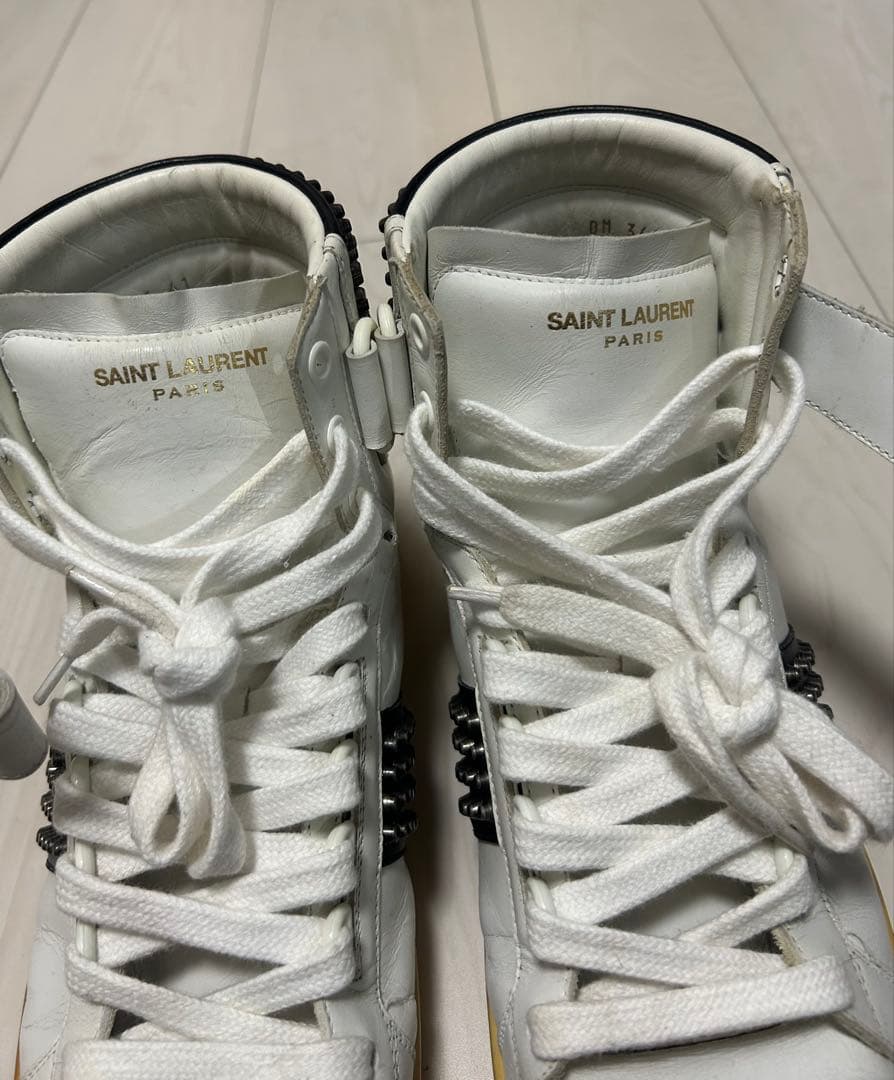 SAINT LAURENT スタッズ ホワイトスニーカー（41）