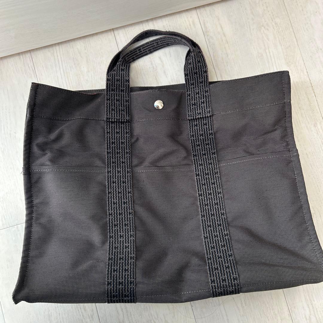 HERMES エルメス エールライン　トートバッグ グレー