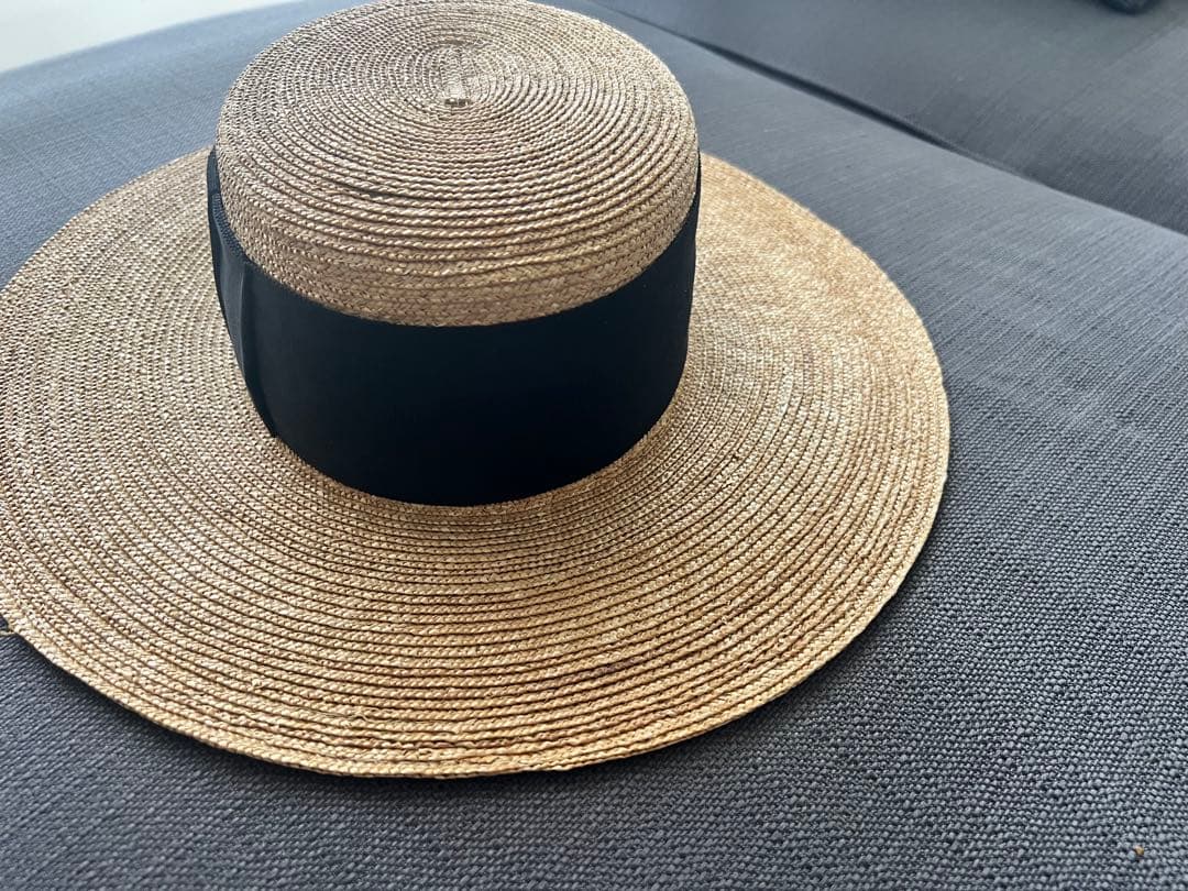 wicagrocery 麦わら帽子 ウィカグロサリー 太リボン
