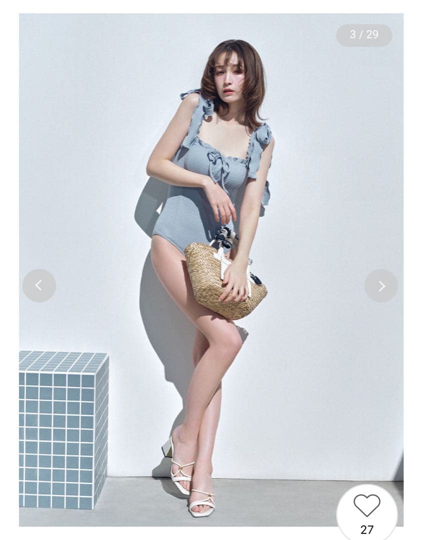 【新品】ショルダーリボンスウィムウェア