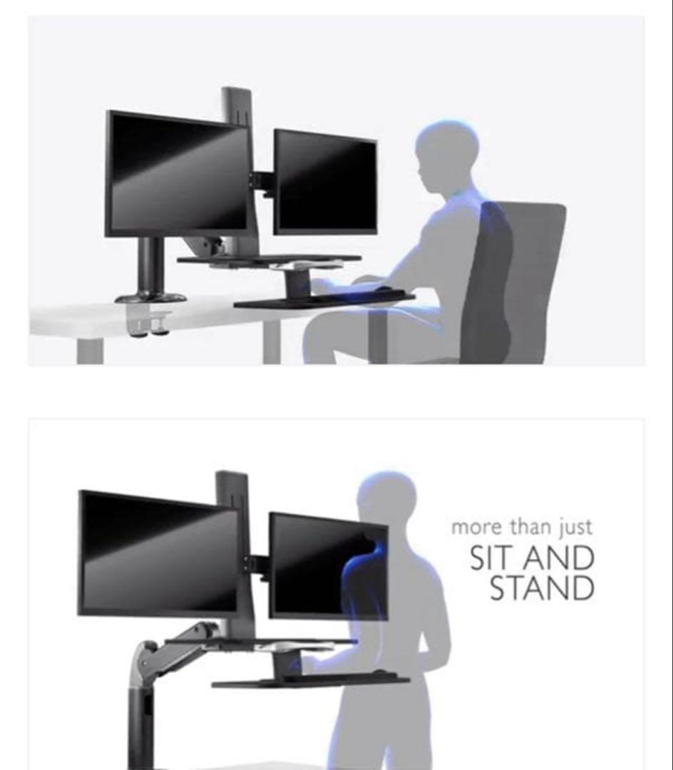 未使用品iErgoArm デュアルモニターアーム sit-stand