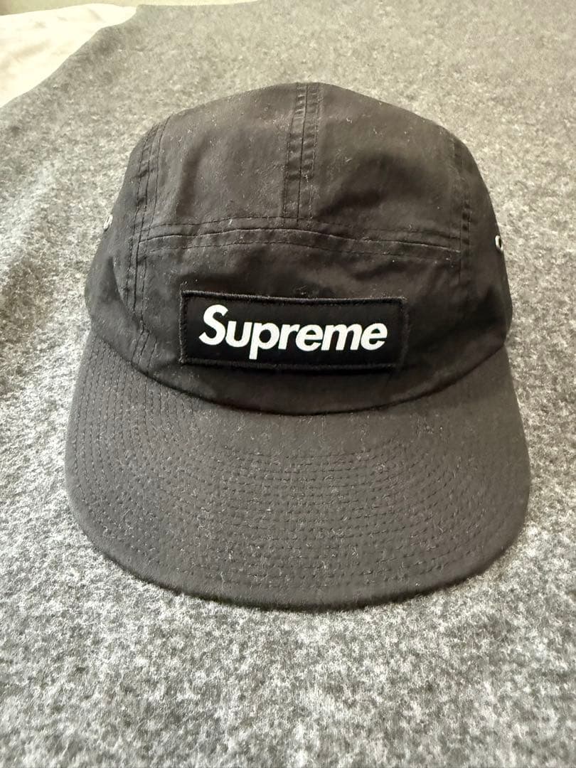 Supreme 黒 キャップ コットン製