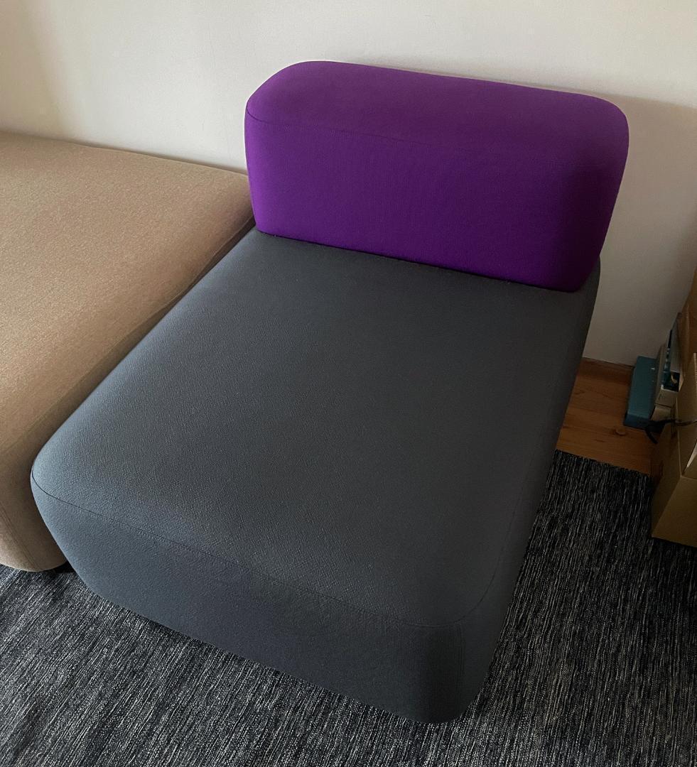 アルファベットソファ　PL75-105　グレー/パープル