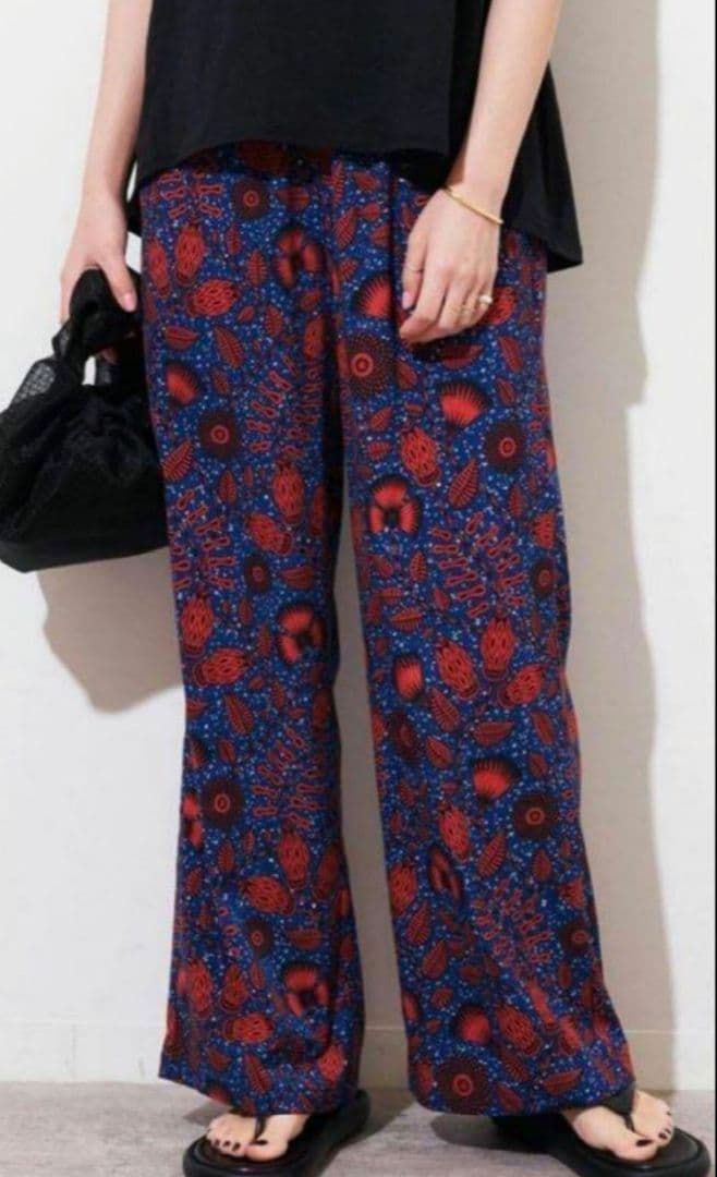 ジャーナルスタンダードレリューム　アフリカンフラワープリントパンツ　レッド