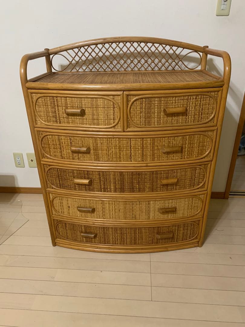 ラタン チェスト レトロ 昭和レトロ 収納 タンス アンティーク