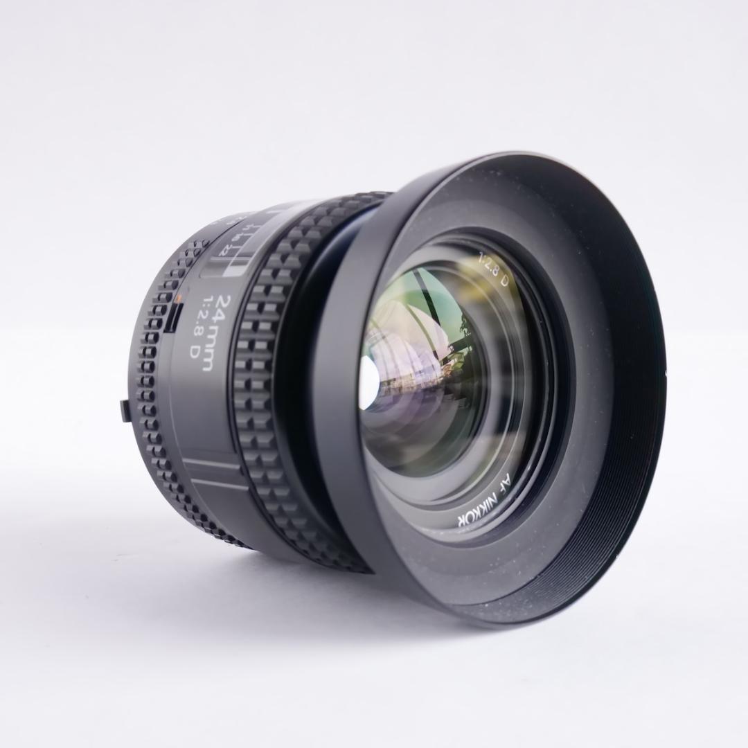 NIKKOR 24mm f/2.8 レンズ 純正フードHN-1付 美品
