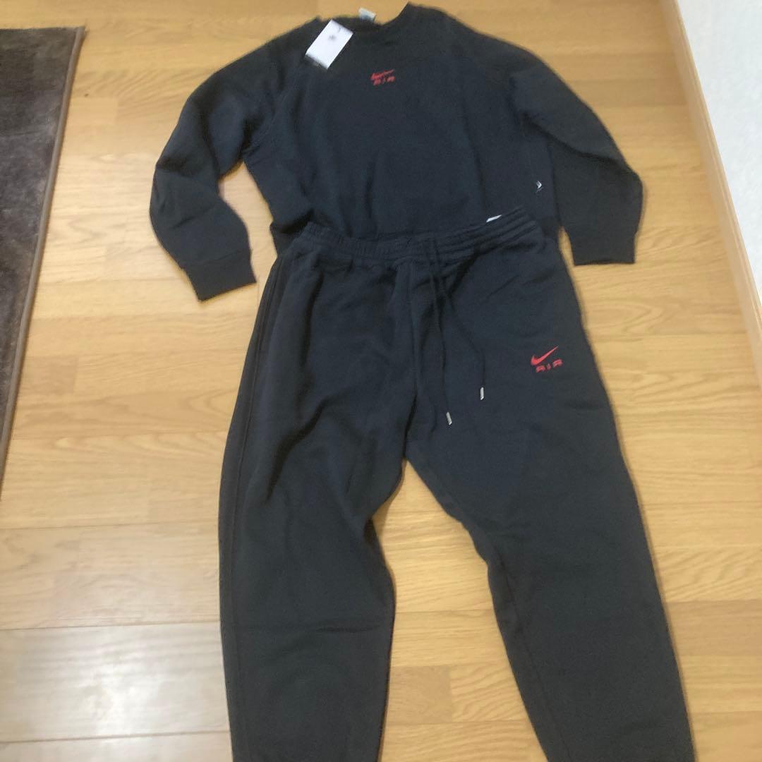 ナイキ起毛フリーススエットセットアップメンズXL黒ジョガーパンツ上下セット