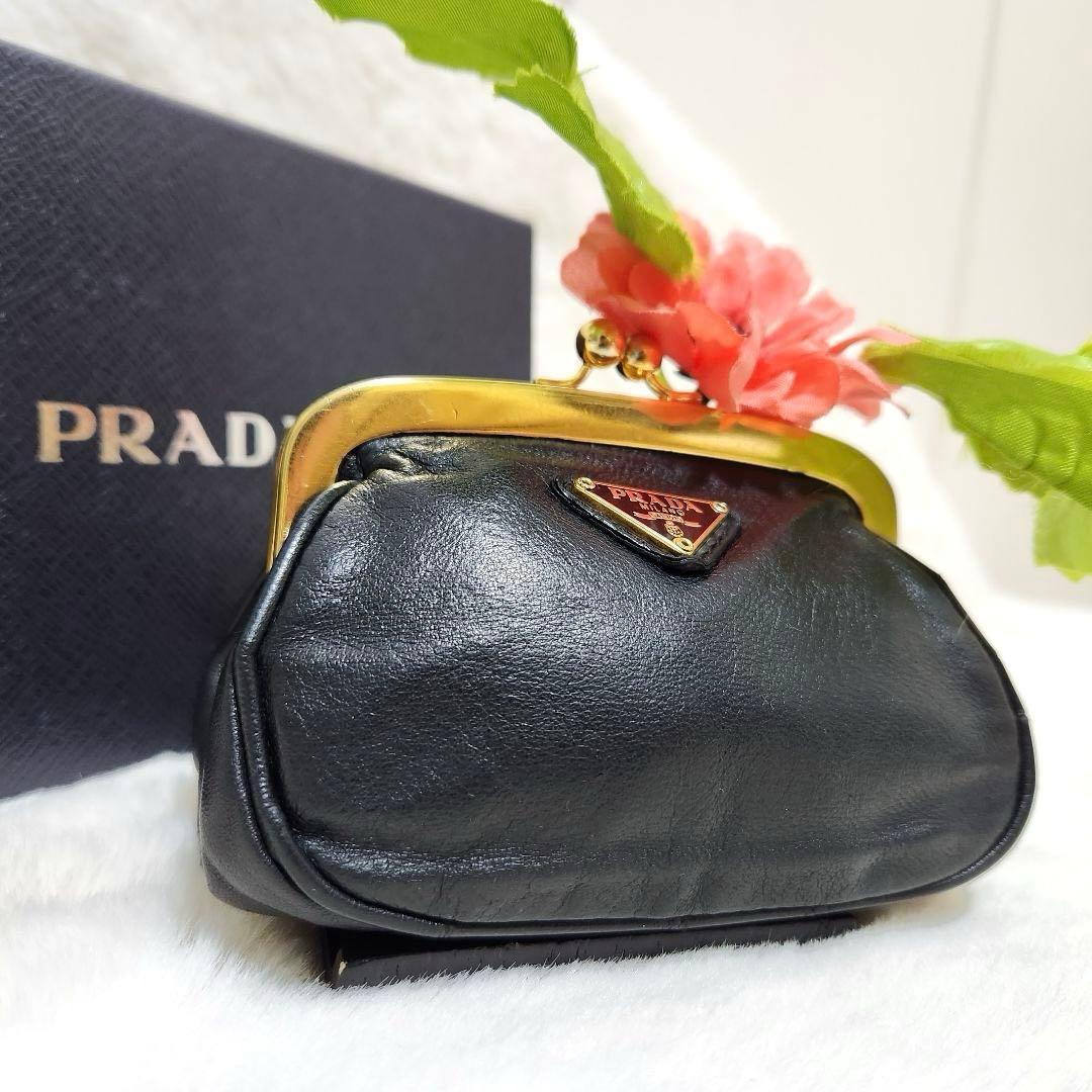 ✨希少✨プラダ　ケース　がま口　小銭入れ　三角ロゴ　ミニポーチ
