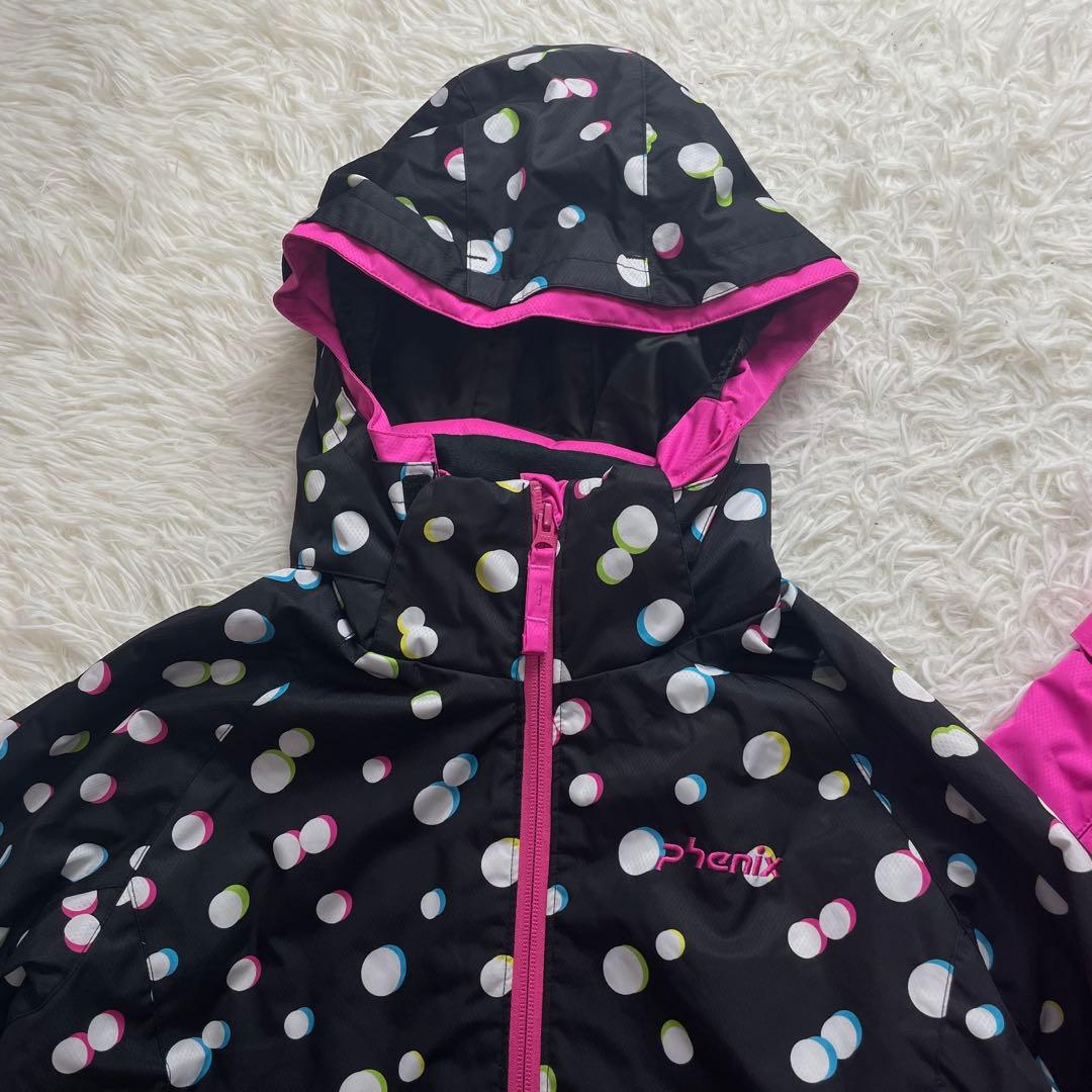 美品✨フェニックス スキーウェア 上下 セット M 160 レディース 黒 総柄