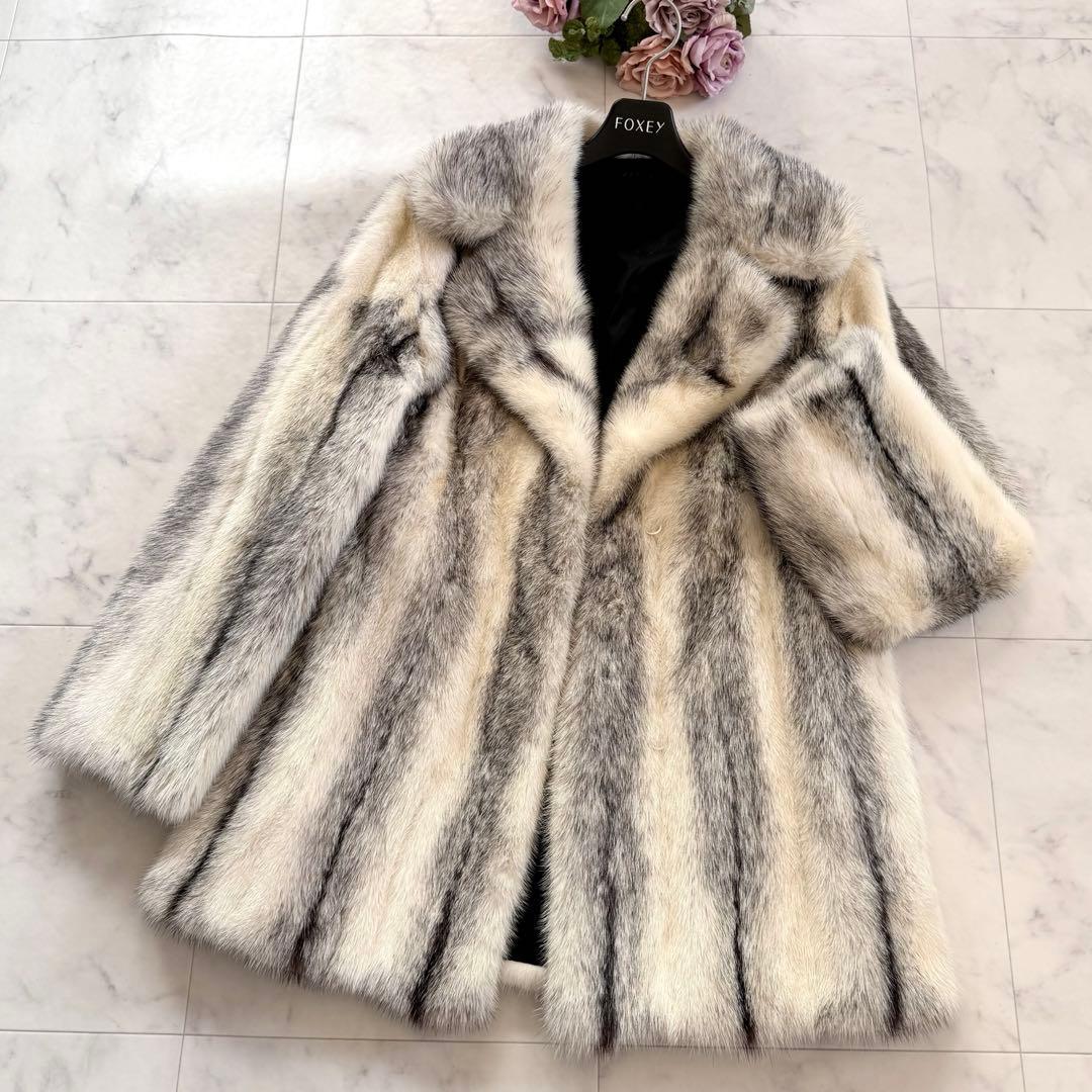 クロスミンク ファーコート リアルファー 毛皮 毛並み◎なめし柔らか