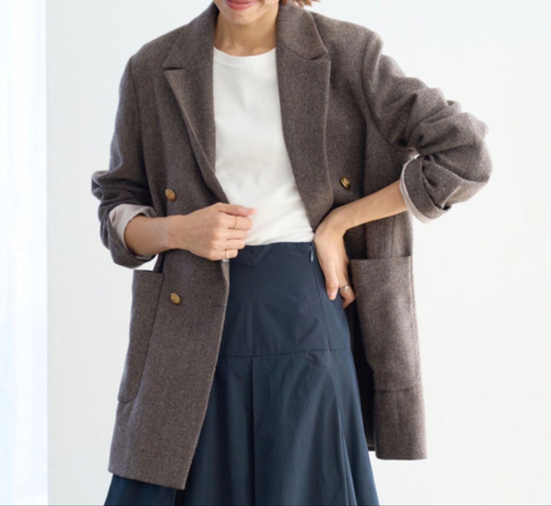 IENA イエナ 杢ツイード W前ジャケット ブラウン 38