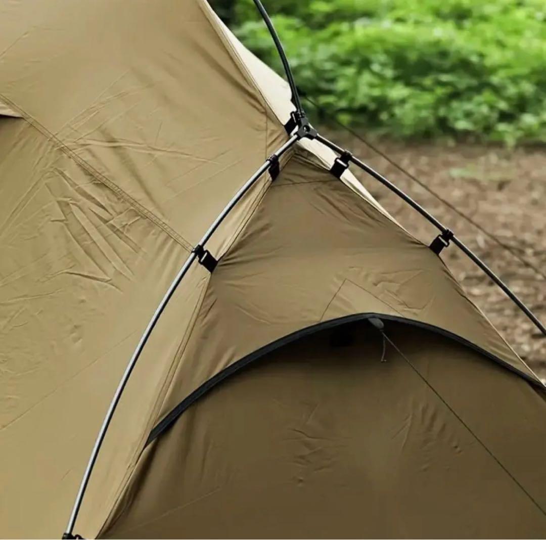 カーキ ドーム型キャンプテント