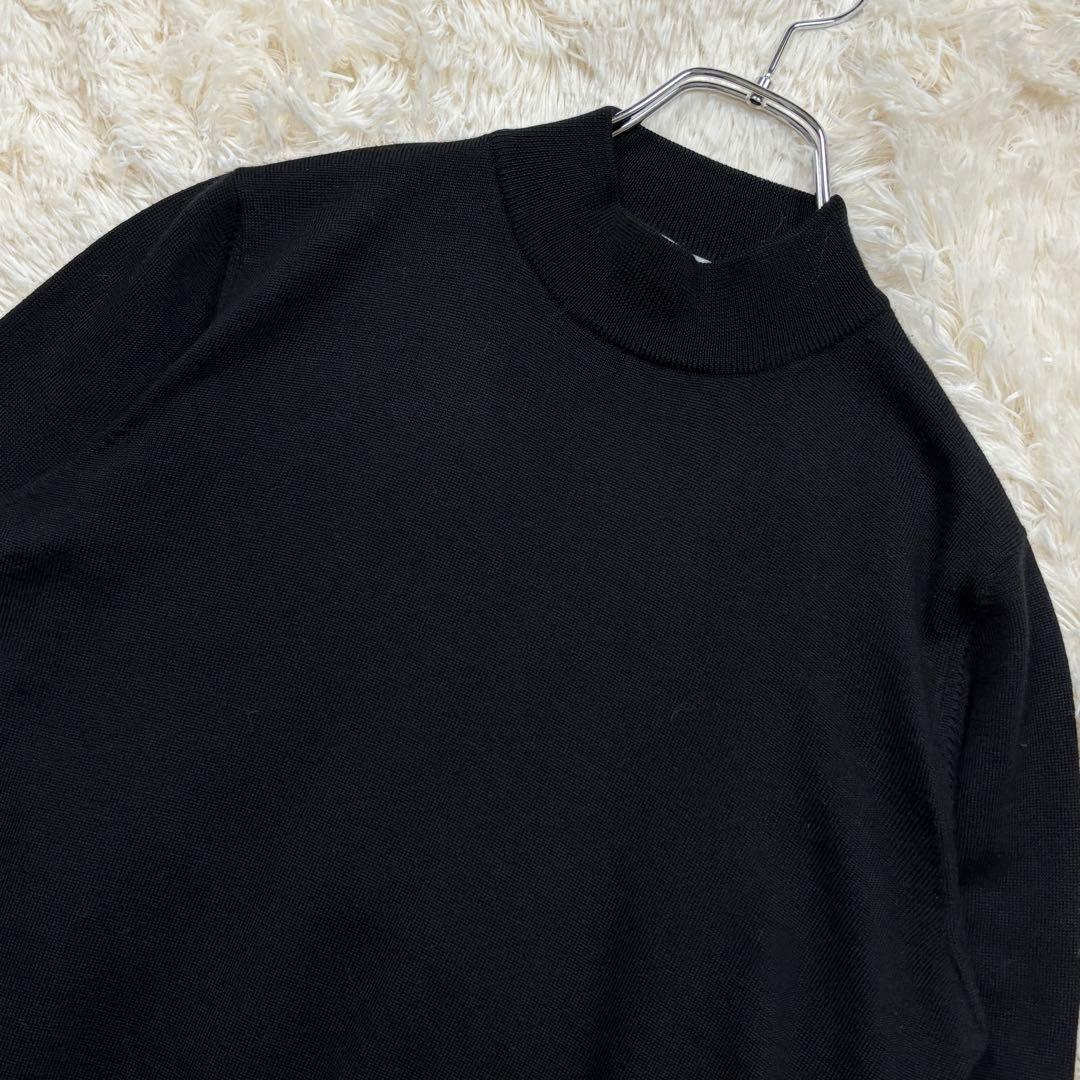 美品 現行 グランサッソ モックネックニット 12ゲージ ウール 46 黒
