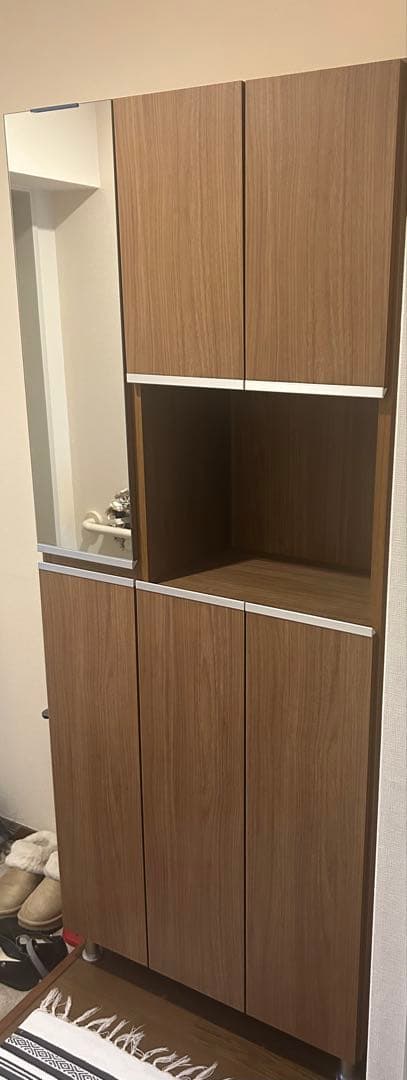 【送料込み】シューズロッカー　下駄箱　ミラー付き　高さ185cm