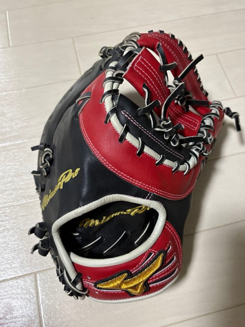 MIZUNO Pro 軟式オーダーファーストミット 黒/赤