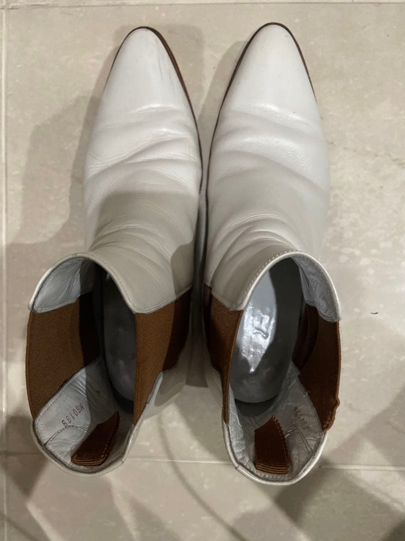 【美品】CELINE セリーヌ チェルシーブーツ ホワイト 41