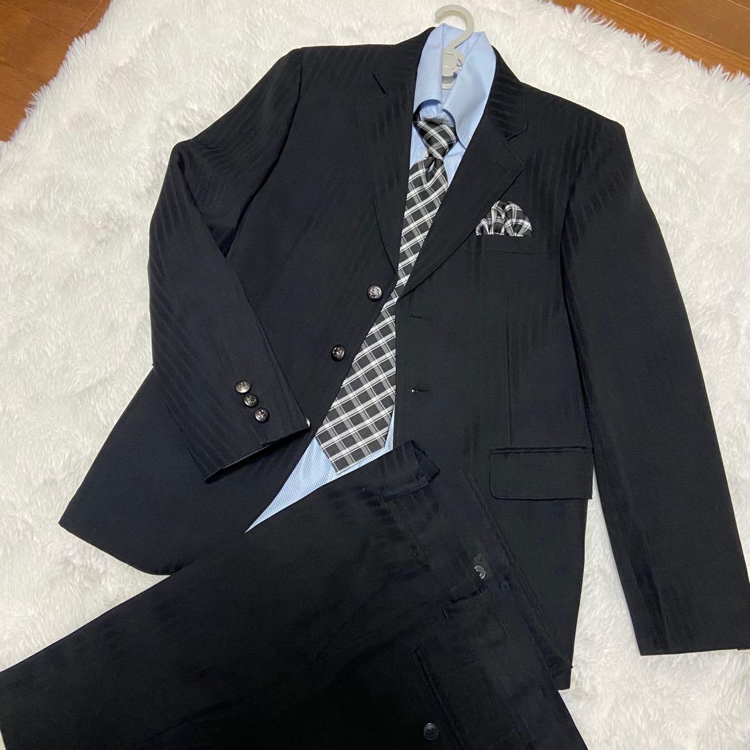 極美品　ELLE EN NOIR 男の子　スーツ ストライプ160 卒業式　入学
