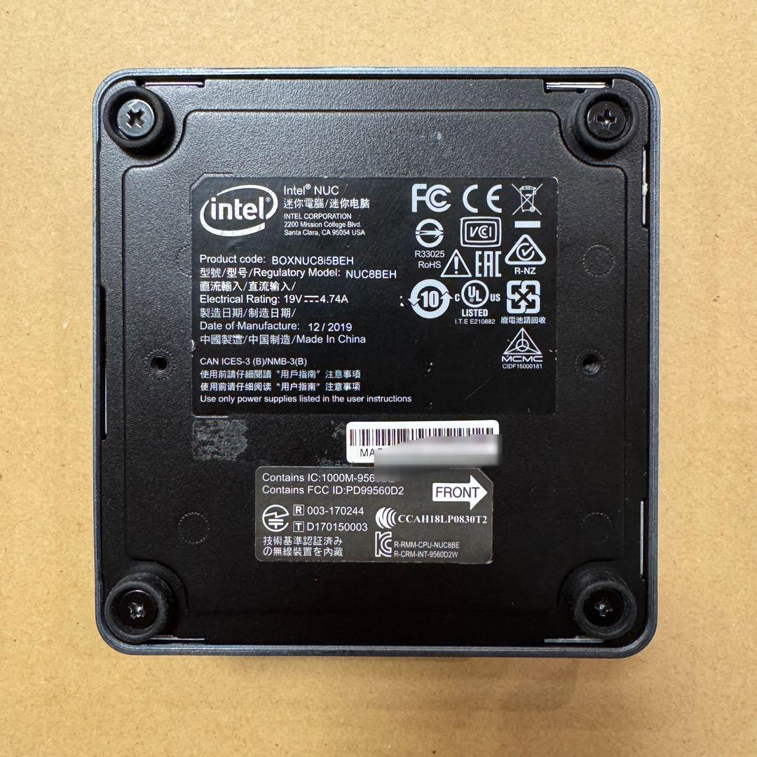 ミニPC Intel NUC8i5BEH i5 8GB SSD256GB HDD500GB