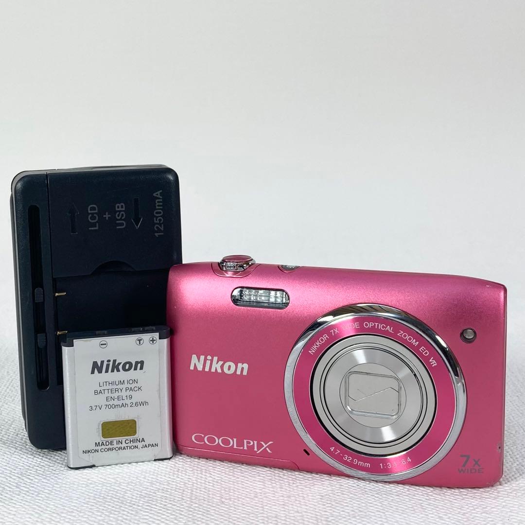 動作確認済 Nikon coolpix S3500 ピンク