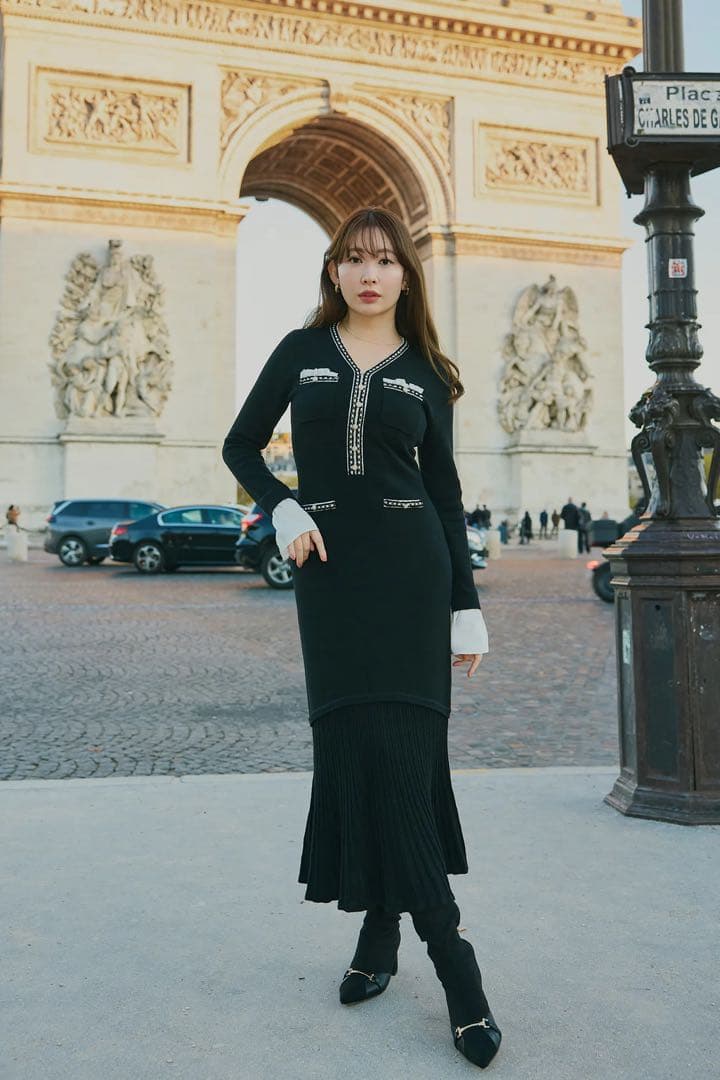 ［最終値下げIsaline Long Knit Dress black mサイズ