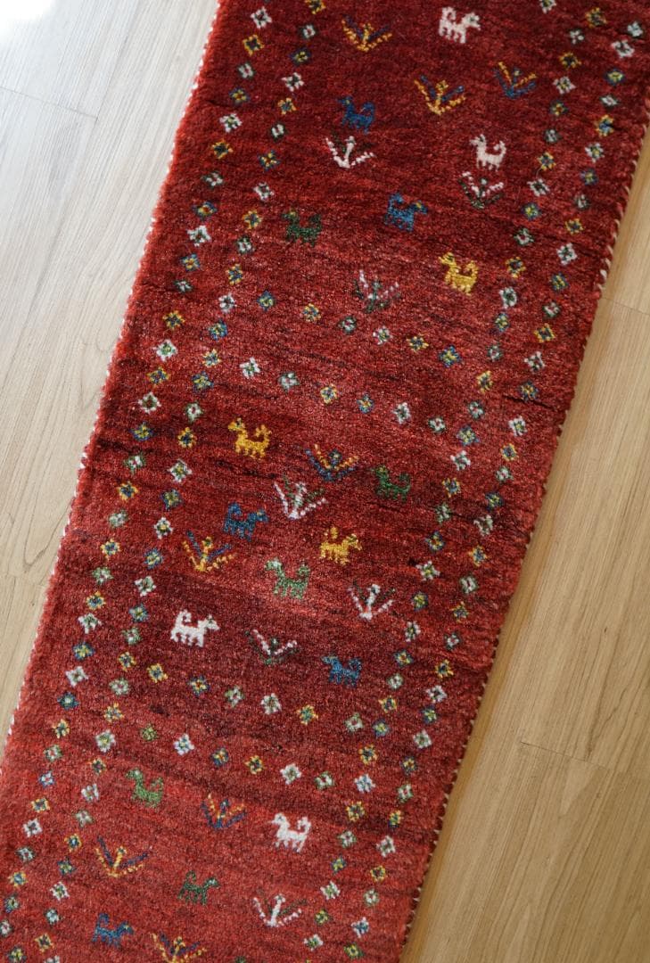 120×44cm ペルシャ ギャッベ アマレ族 ギャベ　 ランナー