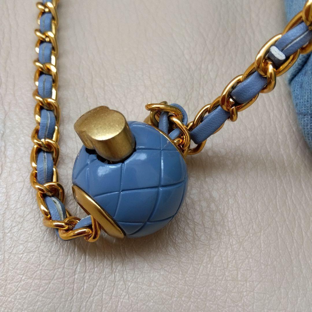 CHANEL シャネル　ブルー デニム チェーンバッグ　ノベルティ