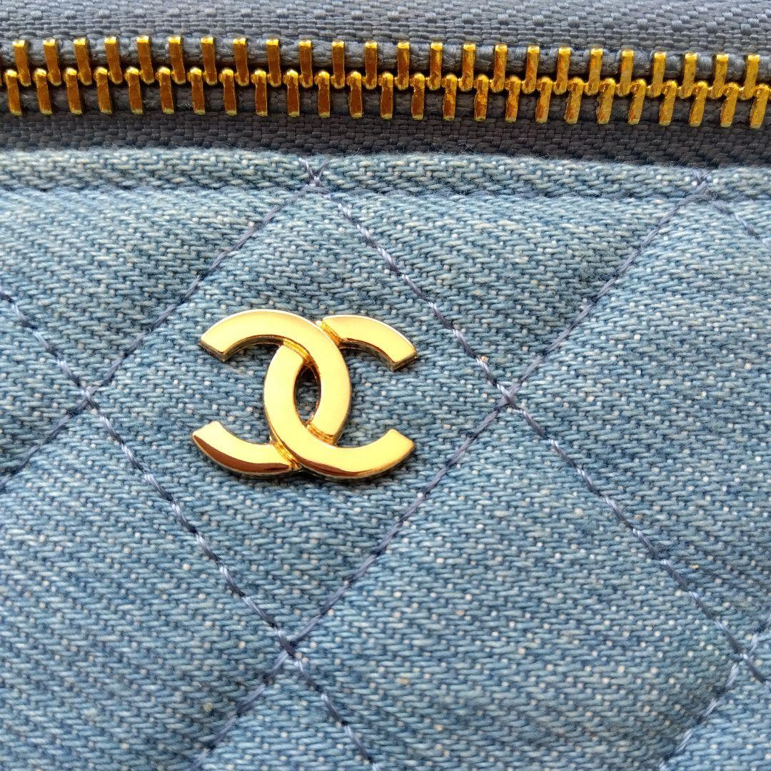 CHANEL シャネル　ブルー デニム チェーンバッグ　ノベルティ
