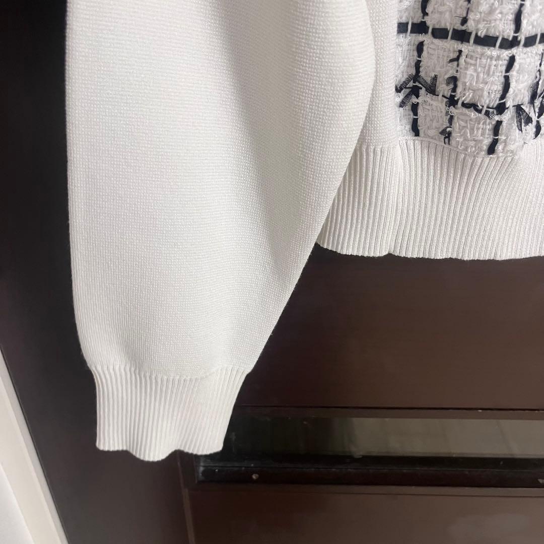 新品☆ANAYI チュールツイードニットコンビ カーディガン/セオリー、23区