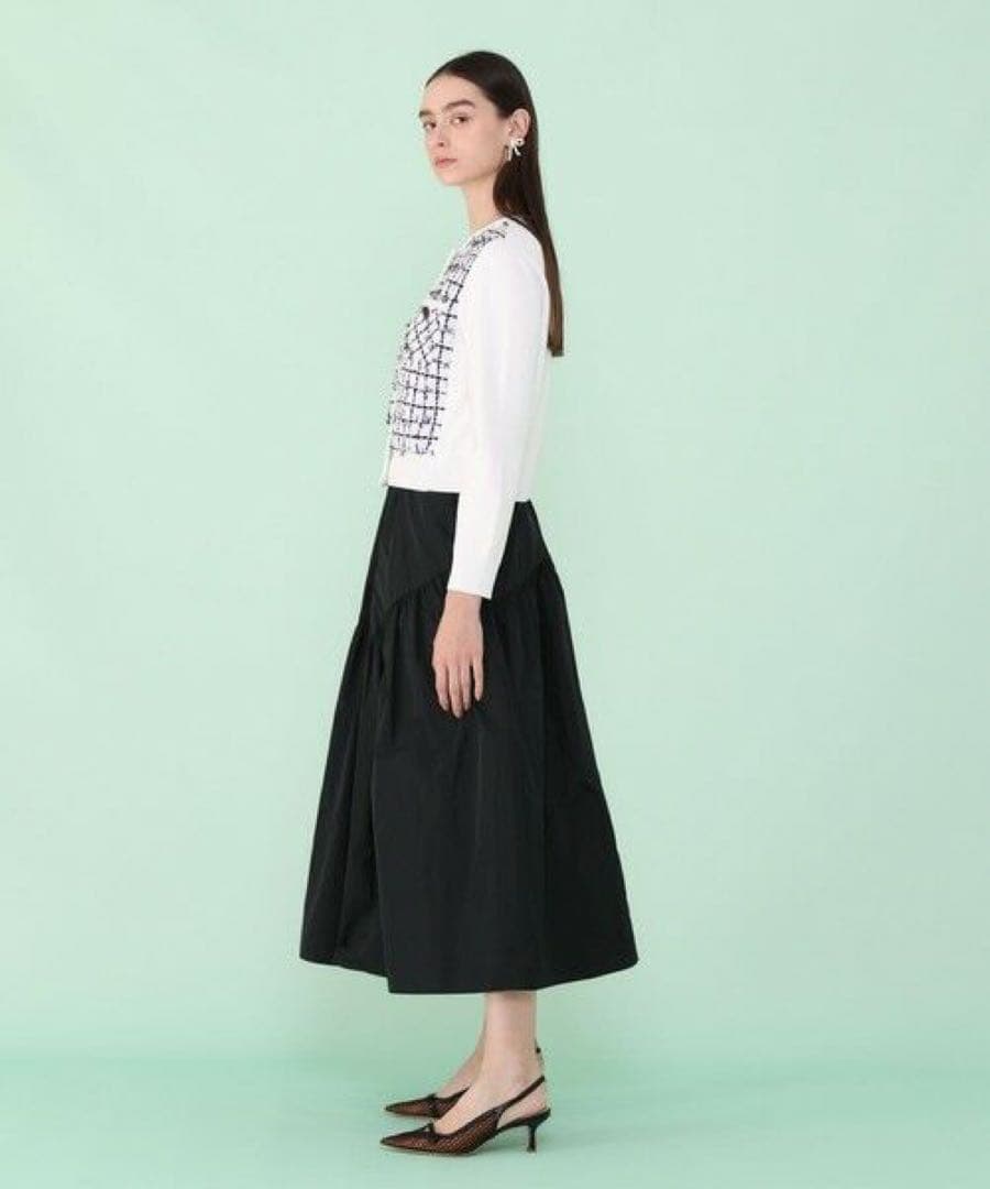 新品☆ANAYI チュールツイードニットコンビ カーディガン/セオリー、23区