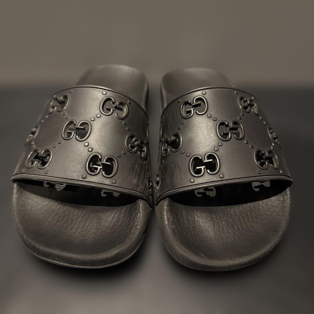 K*m様 GUCCI ブラック スライドサンダル GGロゴ