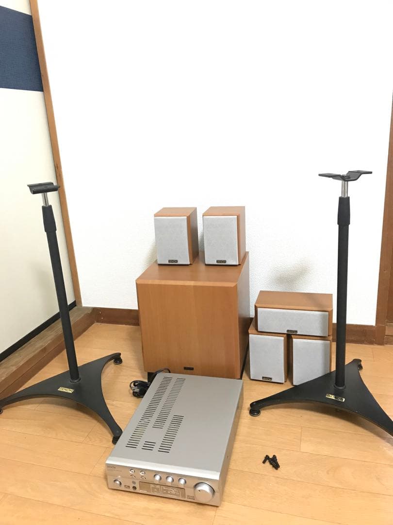 [9点セット]DENON サブウーファースピーカー DHT-300　スタンド付き