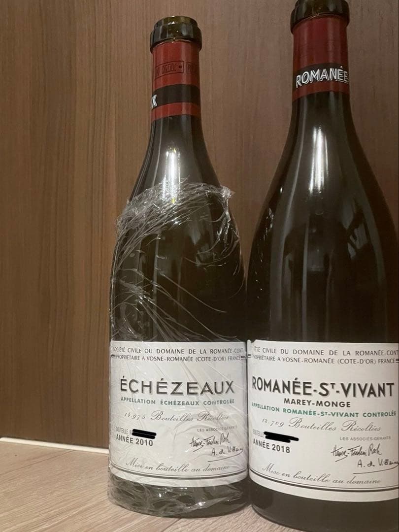 【空き瓶】DRC 2本 ロマネサンヴィヴァン2018 エシェゾー2010洗浄済