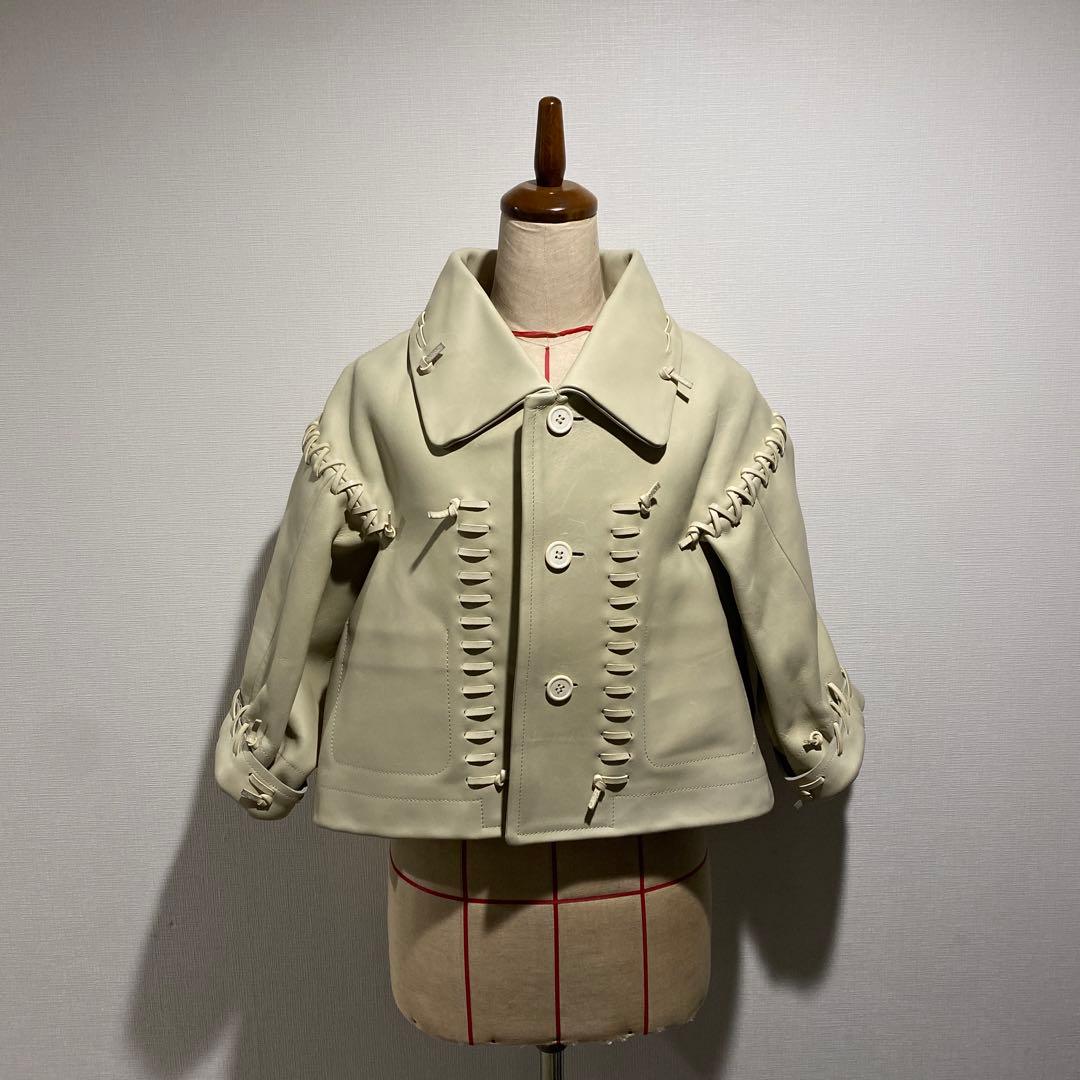 コムデギャルソン 05ss 激レア!! 編み込み ショートレザージャケット