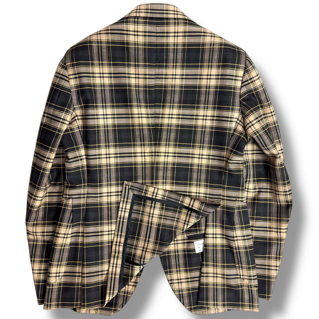 J6222 美品 タリアトーレ pino金ボタンセミツイードジャケット 茶48