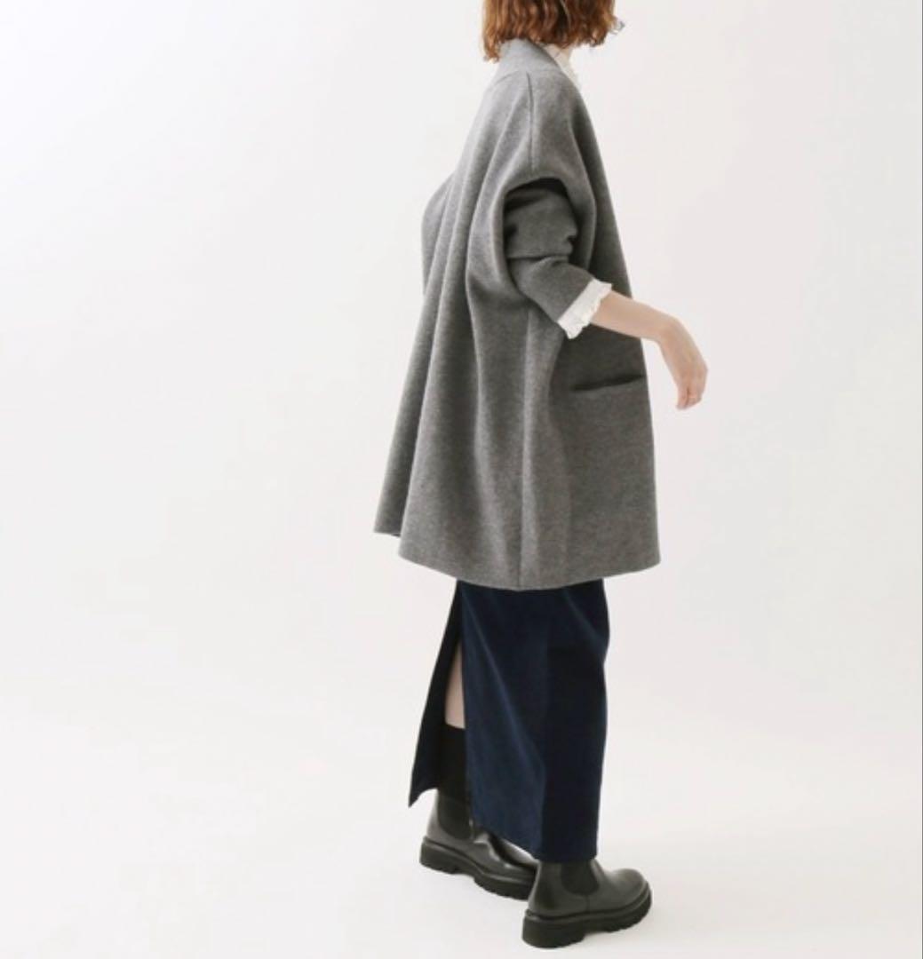 新品タグ付 イエナ ウールカシミヤ ガウンカーディガン ネイビー ロング 紺