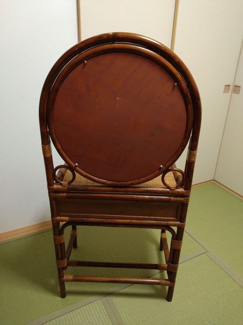 籐　鏡台　アンティーク　ビンテージ