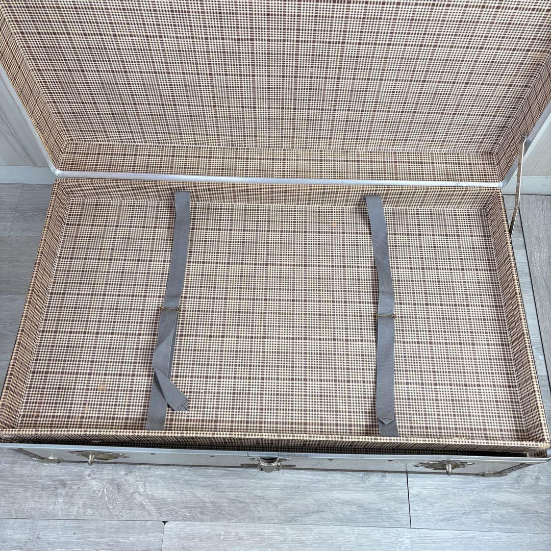 【ヴィンテージ】アルミ大型トランク 船トランク ケース インダストリアル