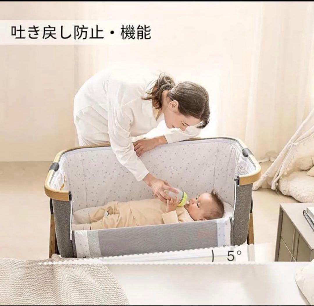 新品正規品HZDMJベビーベッド添い寝折りたたみハイローベッドグレー 03C-G