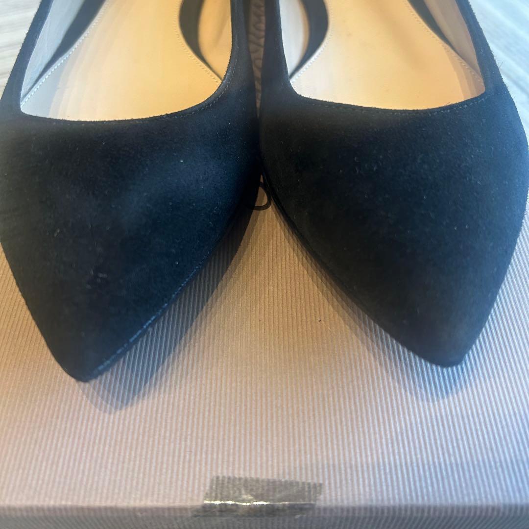 ジャンヴィトロッシ　黒スエードポインテッドトゥパンプス　36 1/2 23.5