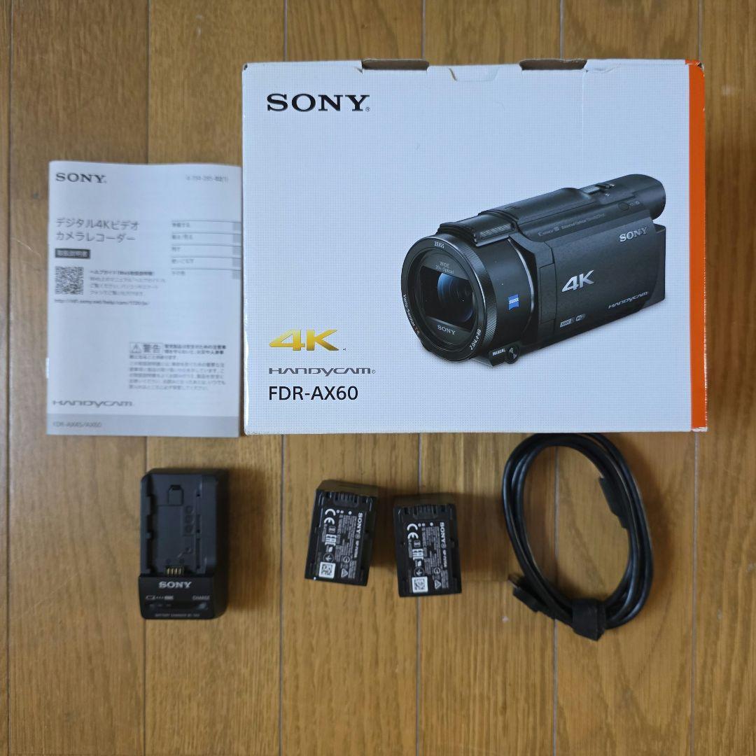 【アクセサリー】SONY 4K ビデオカメラ FDR-AX60 【4万円相当付】