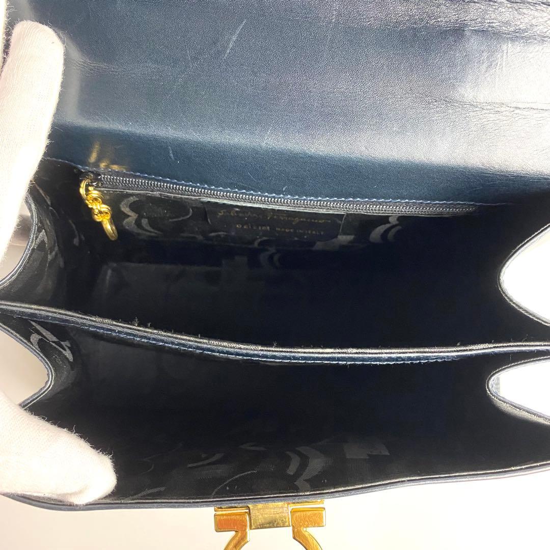 【美品☆人気】フェラガモ ガンチーニ ハンドバッグ 2way ブラック