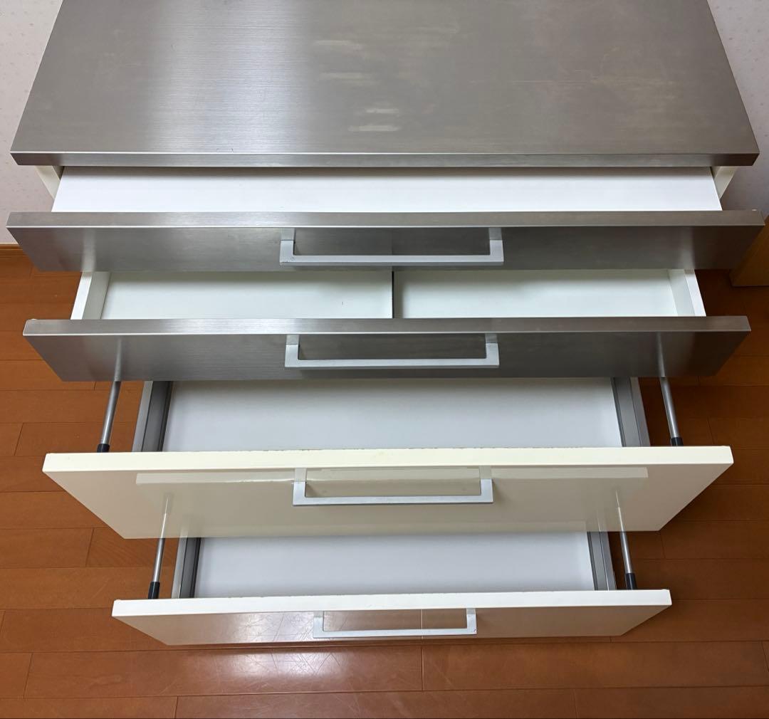 Francfranc ステンレス天板のキッチン収納キャビネット