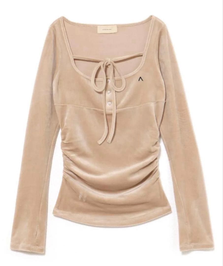 トップス andmary Jemma ribbon tops beige