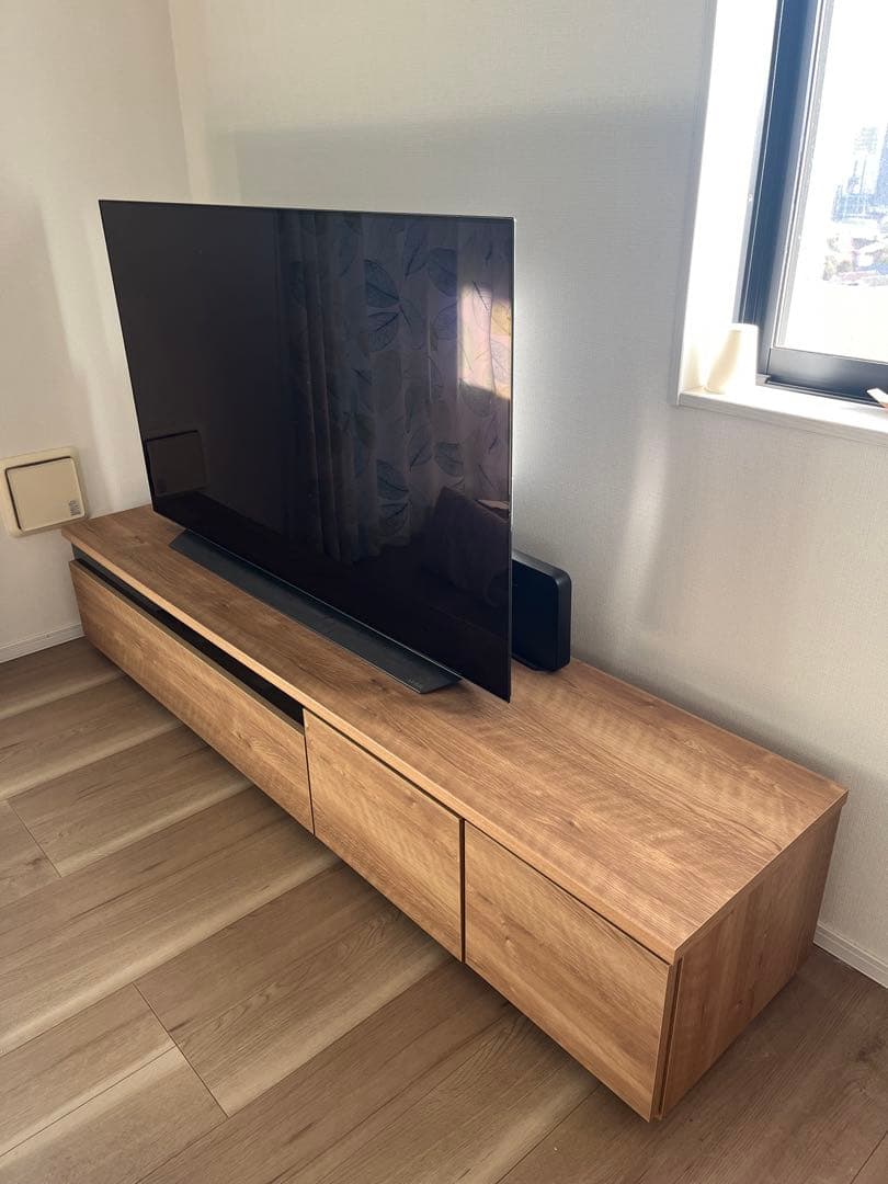 【極美品】LOWYA 木製タップ収納付きテレビ台 幅180cm