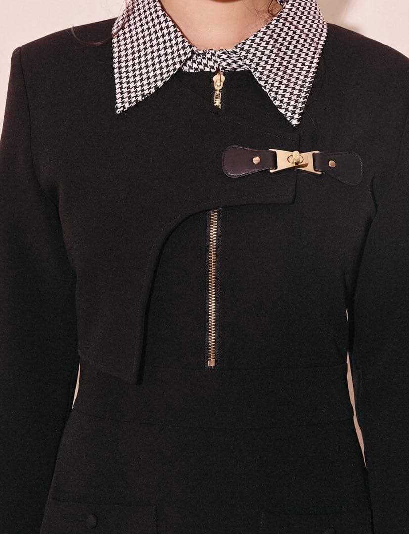 RANDY アシンメトリーバックルハウンドワンピース