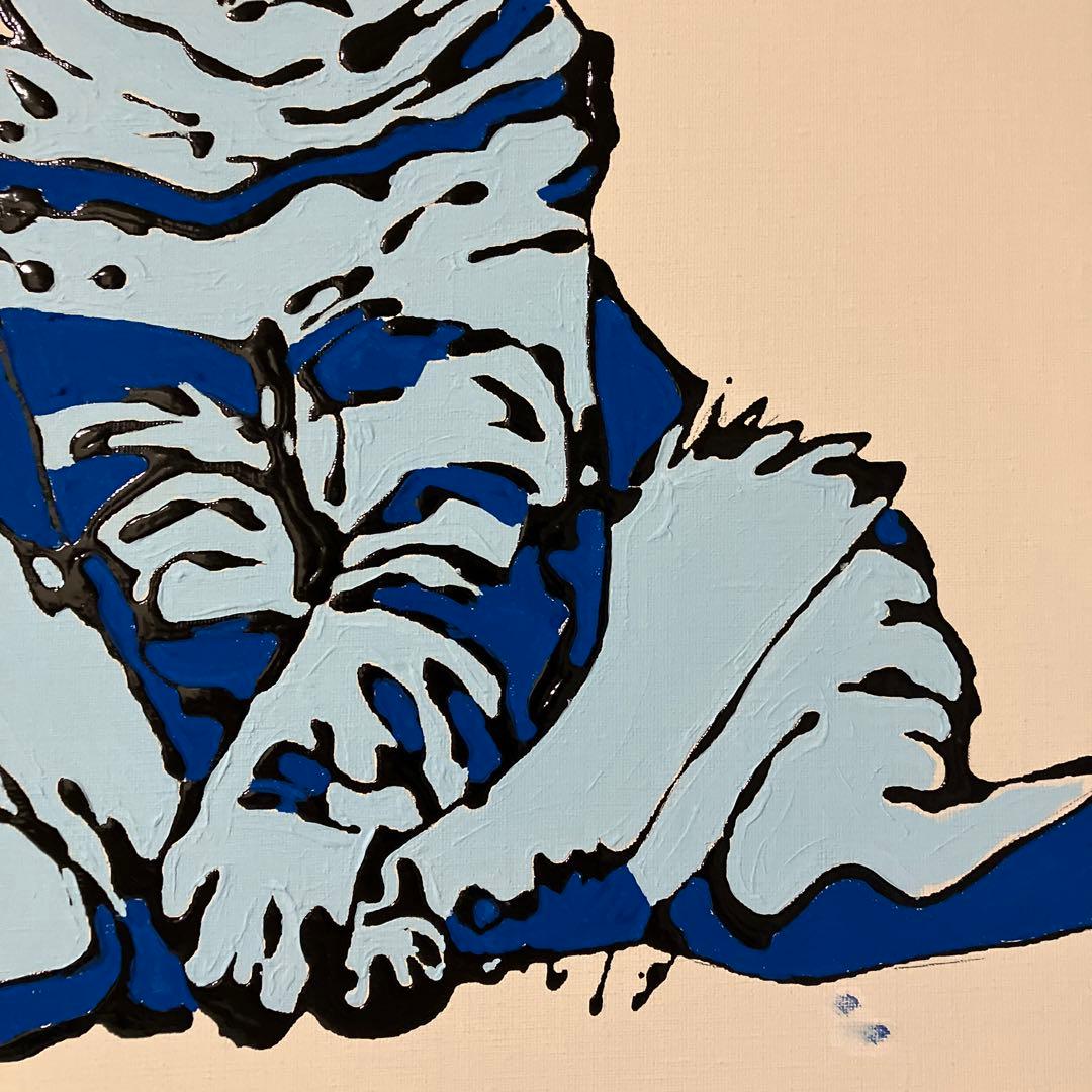 肉筆絵画　スコティッシュフォルド　ブルー